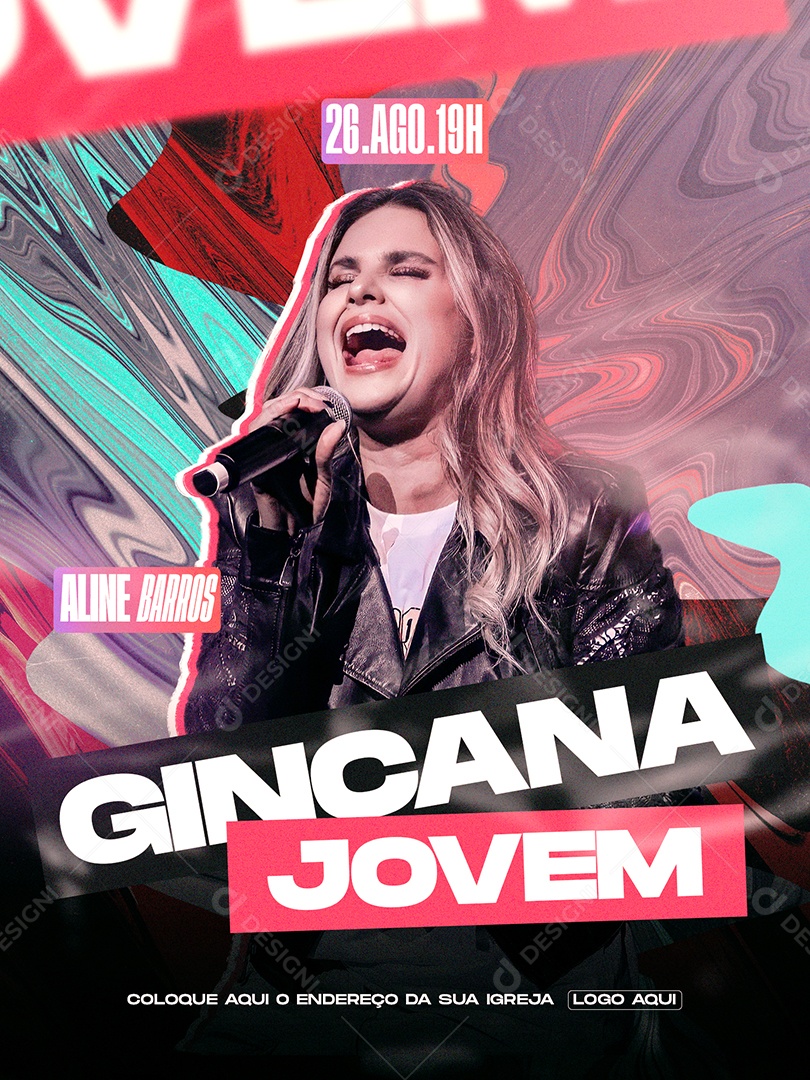 Social Media Gincana Jovem Aline Barros PSD Editável