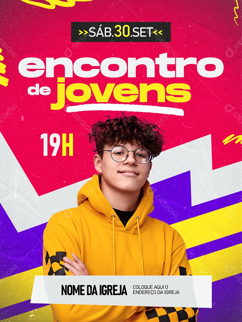 Social Media Encontro De Jovens PSD Editável