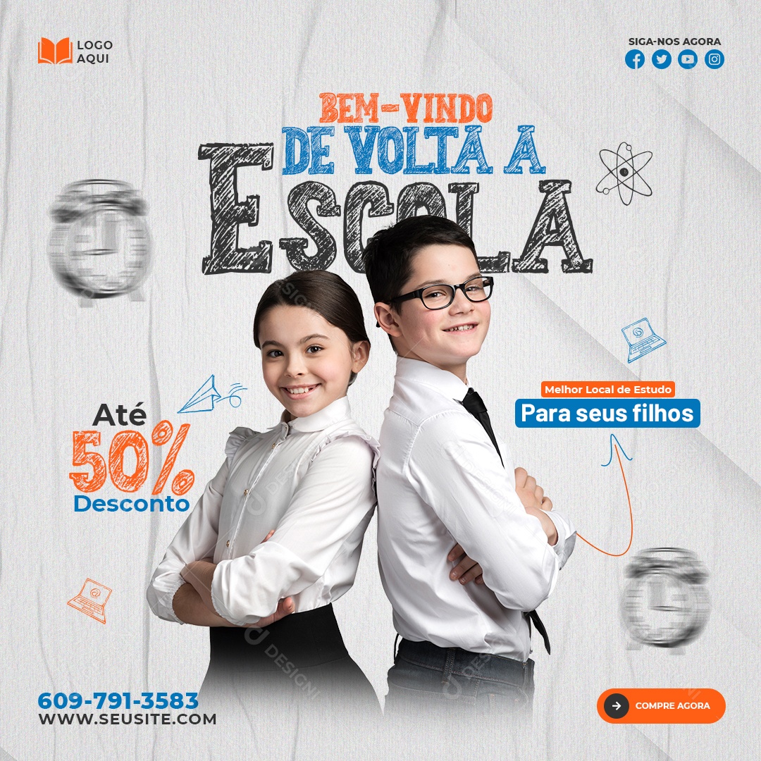Voltar para Escola Social Media PSD Editável