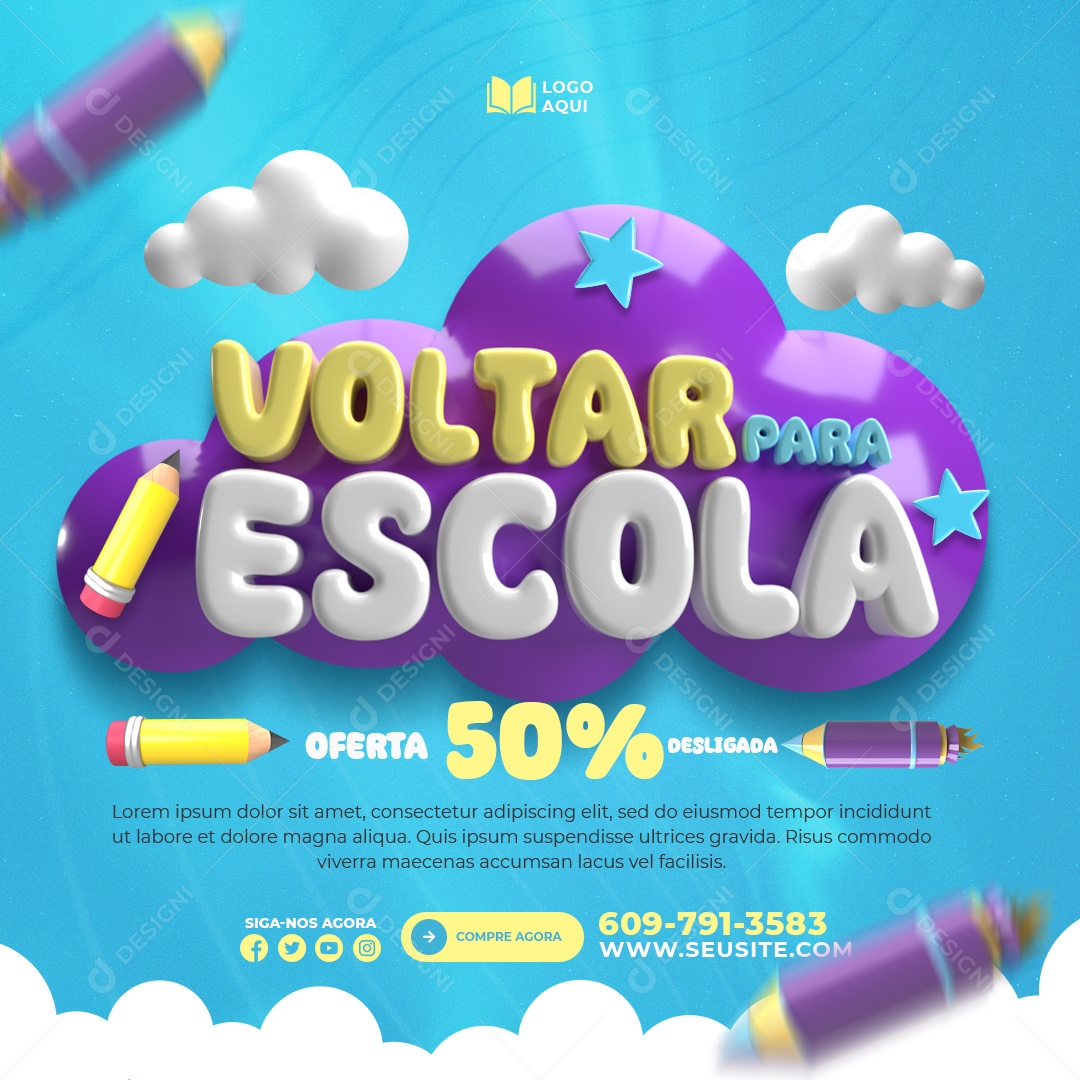 Voltar para Escola Social Media PSD Editável