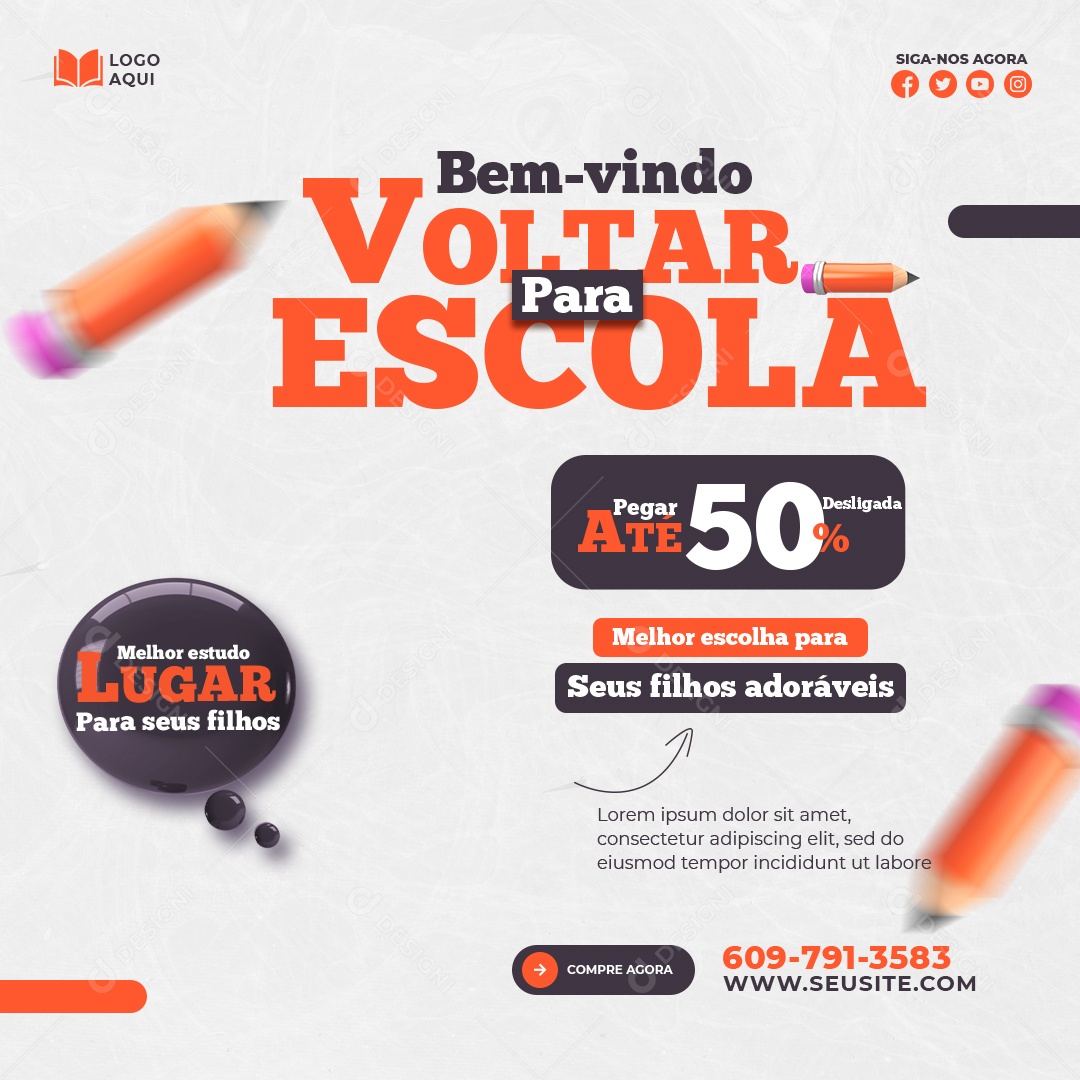 Voltar para Escola Social Media PSD Editável