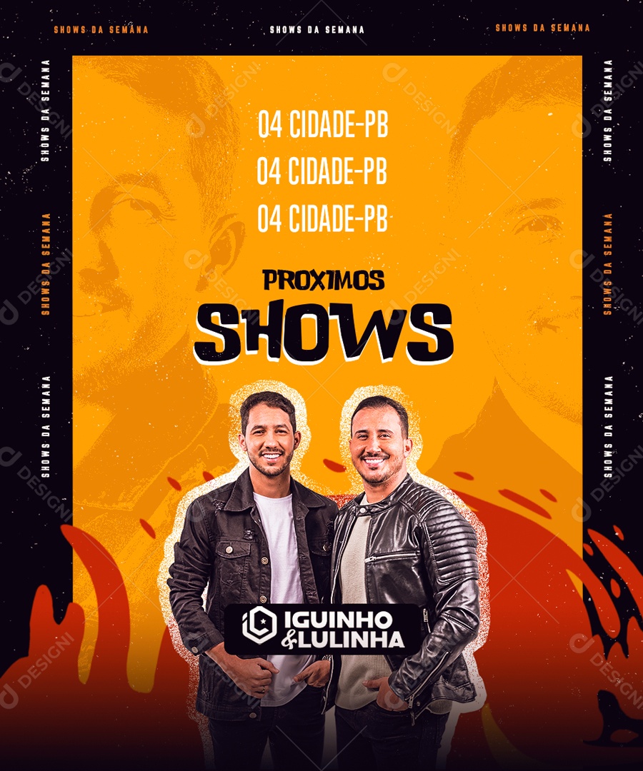 Social Media Flyer Próximos Shows Iguinho e Lulinha PSD Editável