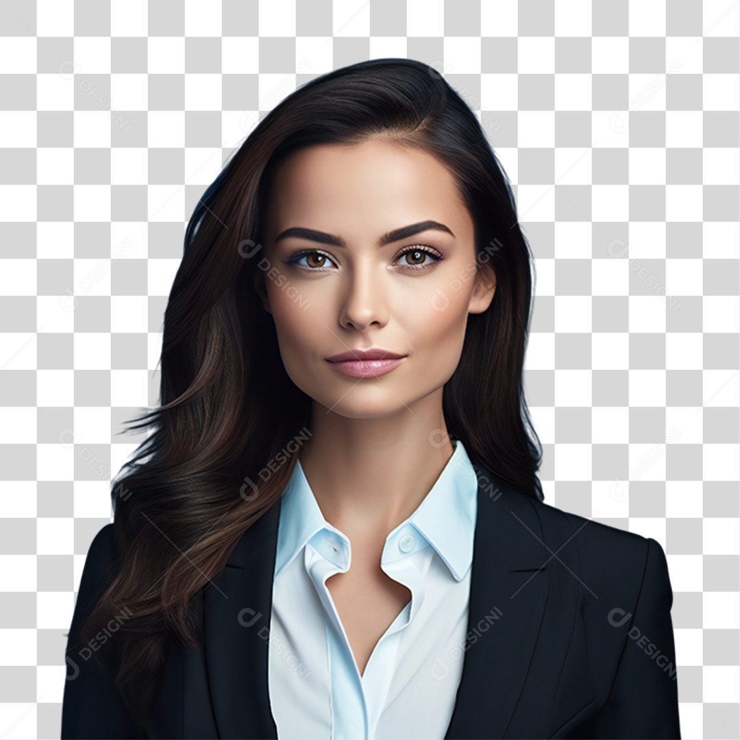 Advogada Sorrindo de Terno PNG Transparente