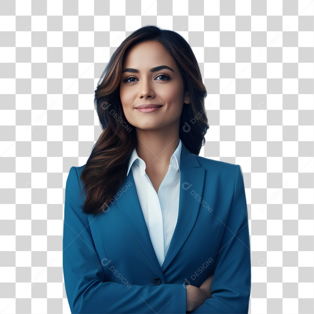 Advogada Sorrindo de Terno PNG Transparente