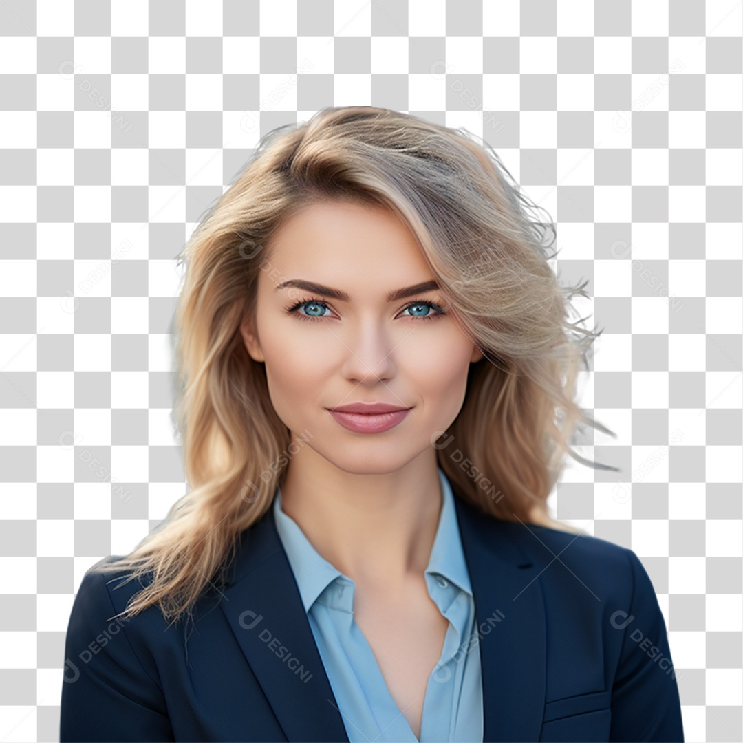 Advogada Sorrindo de Terno PNG Transparente