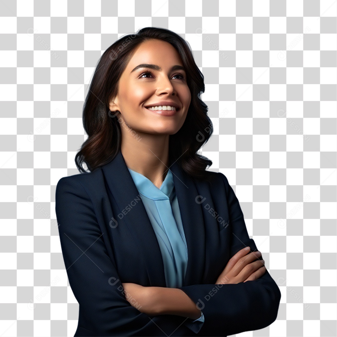 Advogada Sorrindo de Terno PNG Transparente