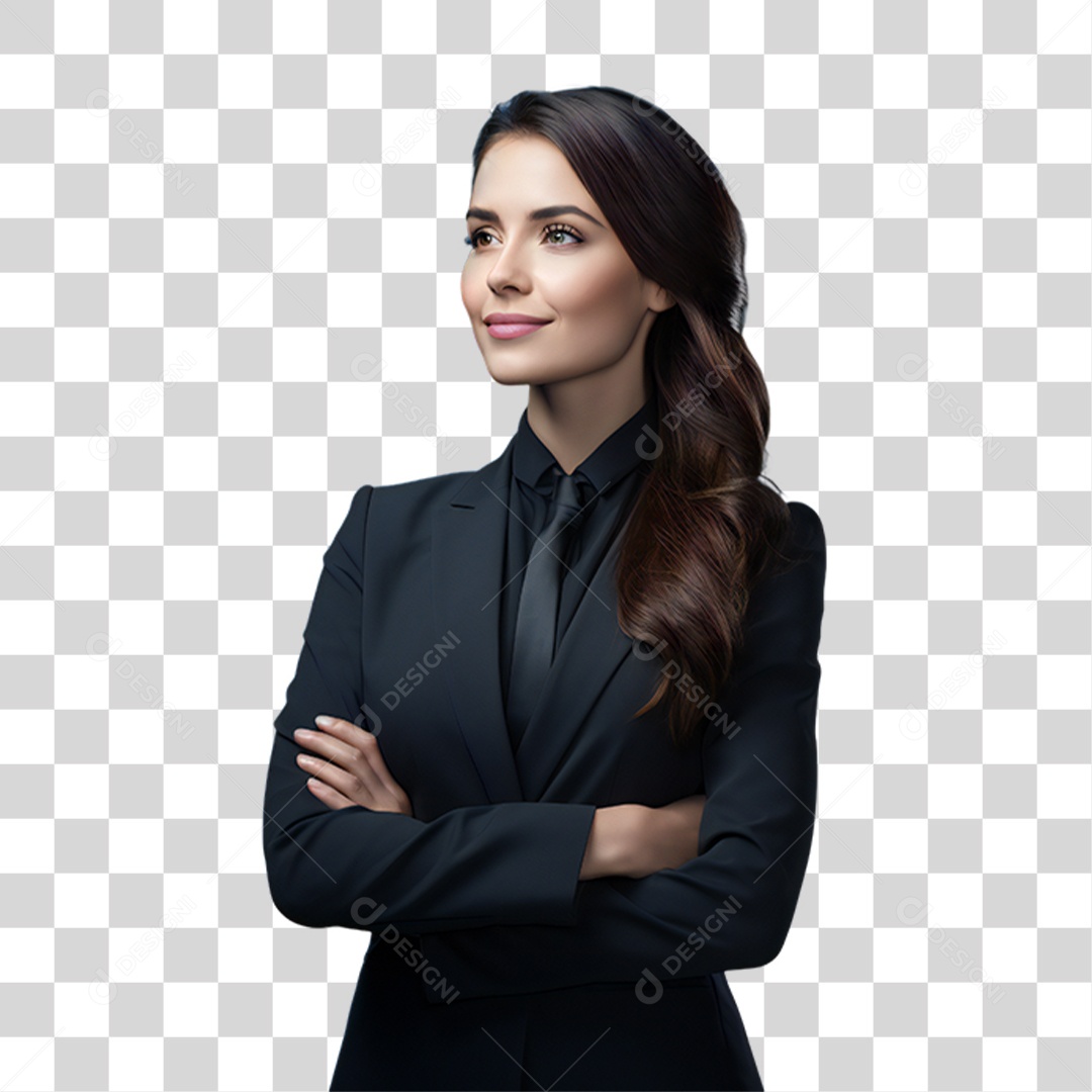 Advogada Sorrindo de Terno PNG Transparente