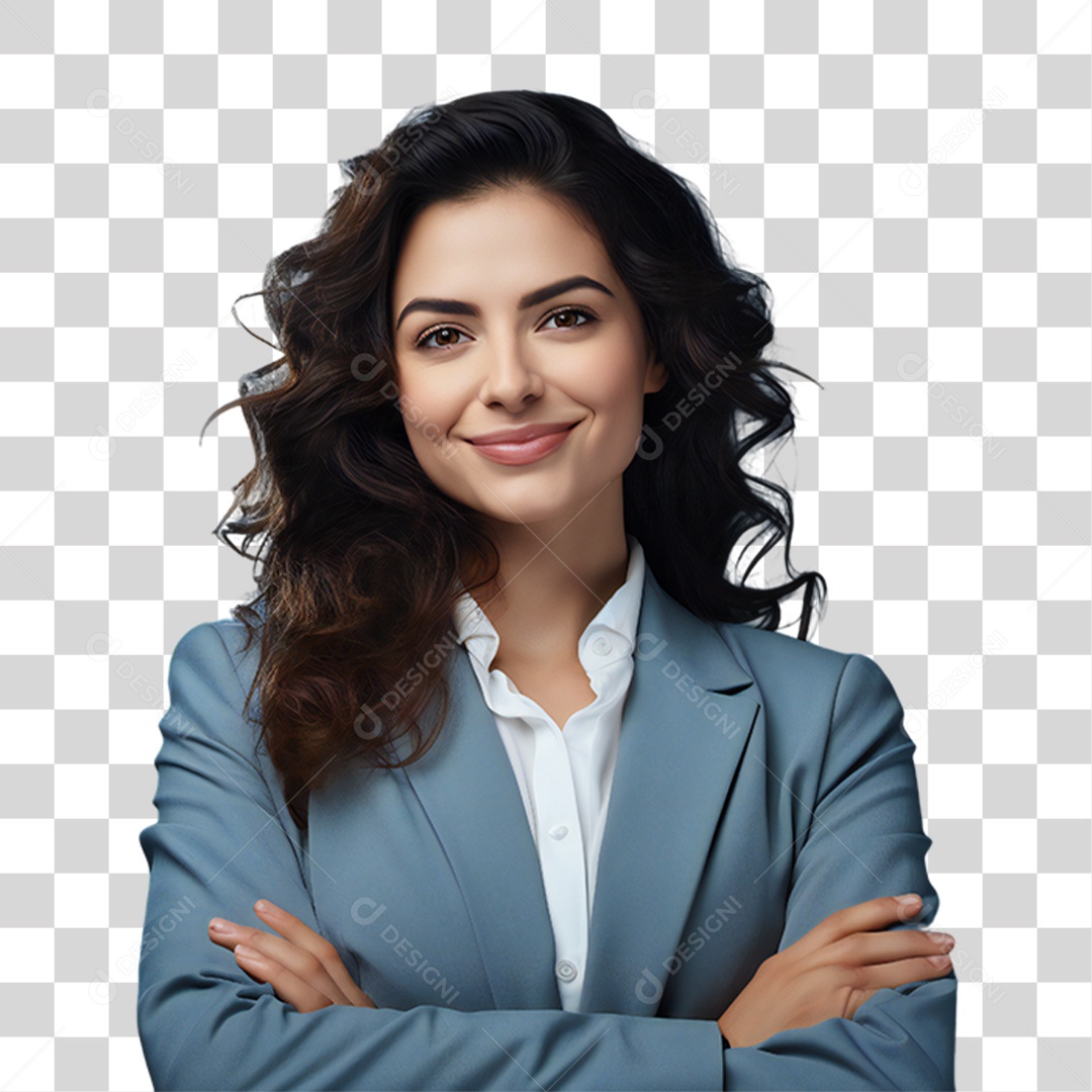 Advogada Sorrindo de Terno PNG Transparente