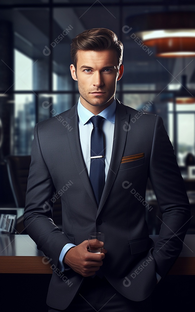 Homem de negócios bonito de terno