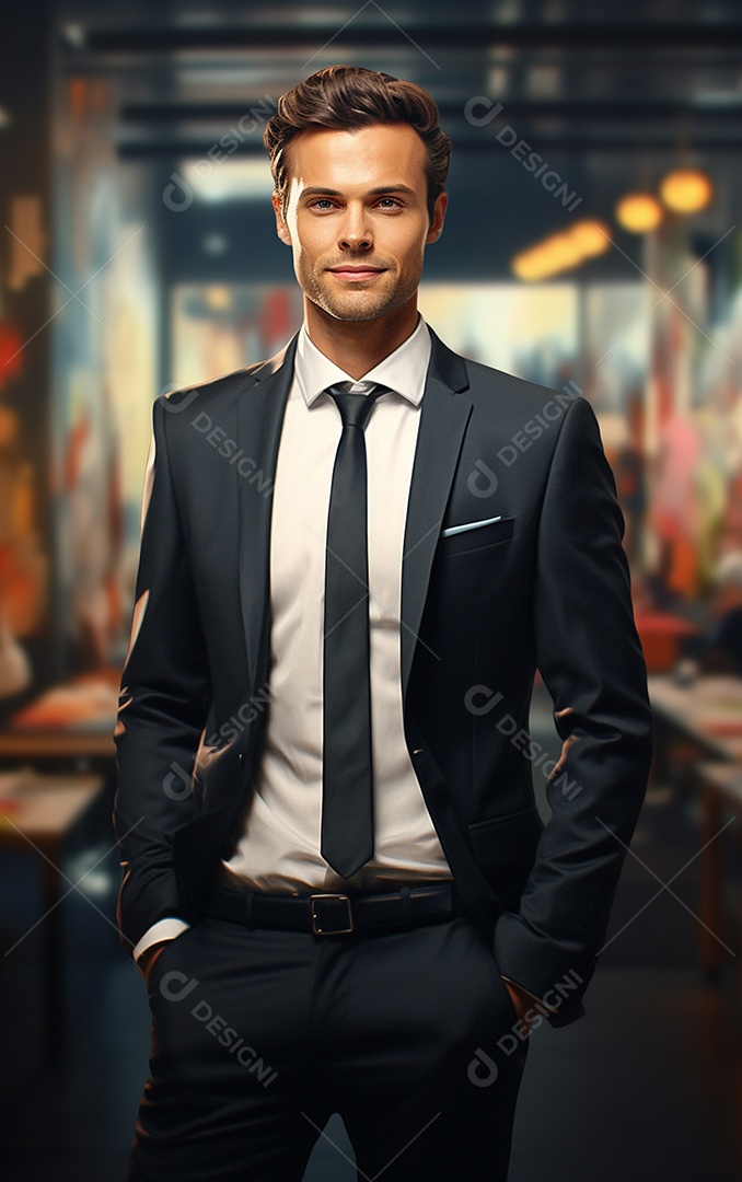 Homem de negócios bonito de terno