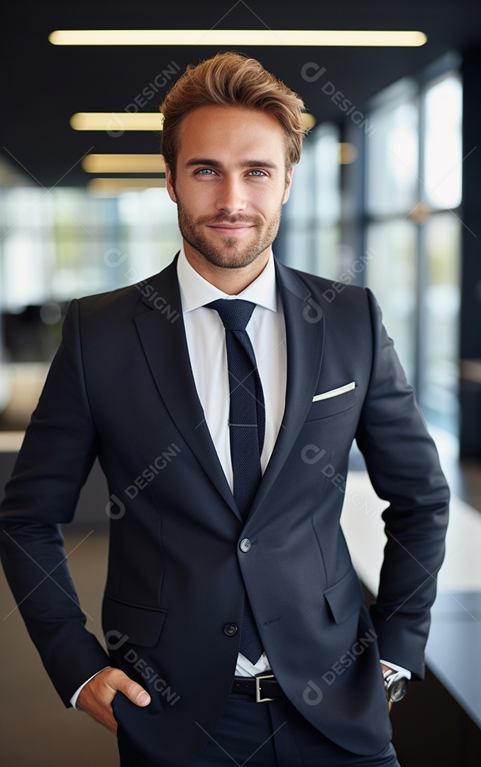 Homem de negócios bonito de terno