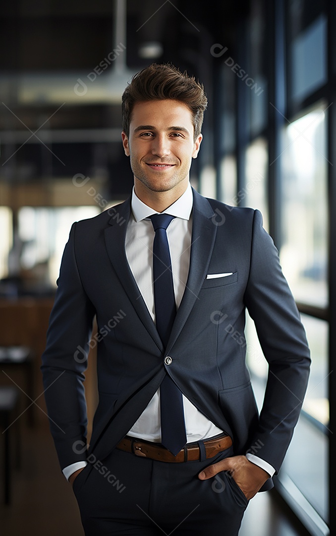 Homem de negócios bonito de terno
