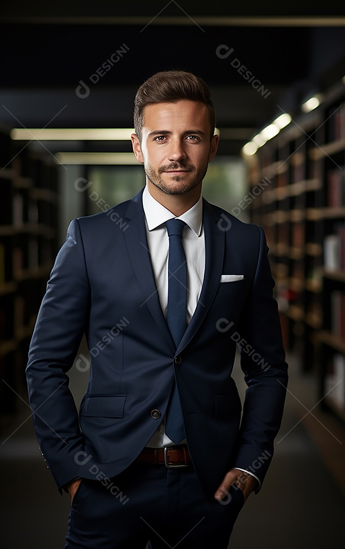 Homem de negócios bonito de terno