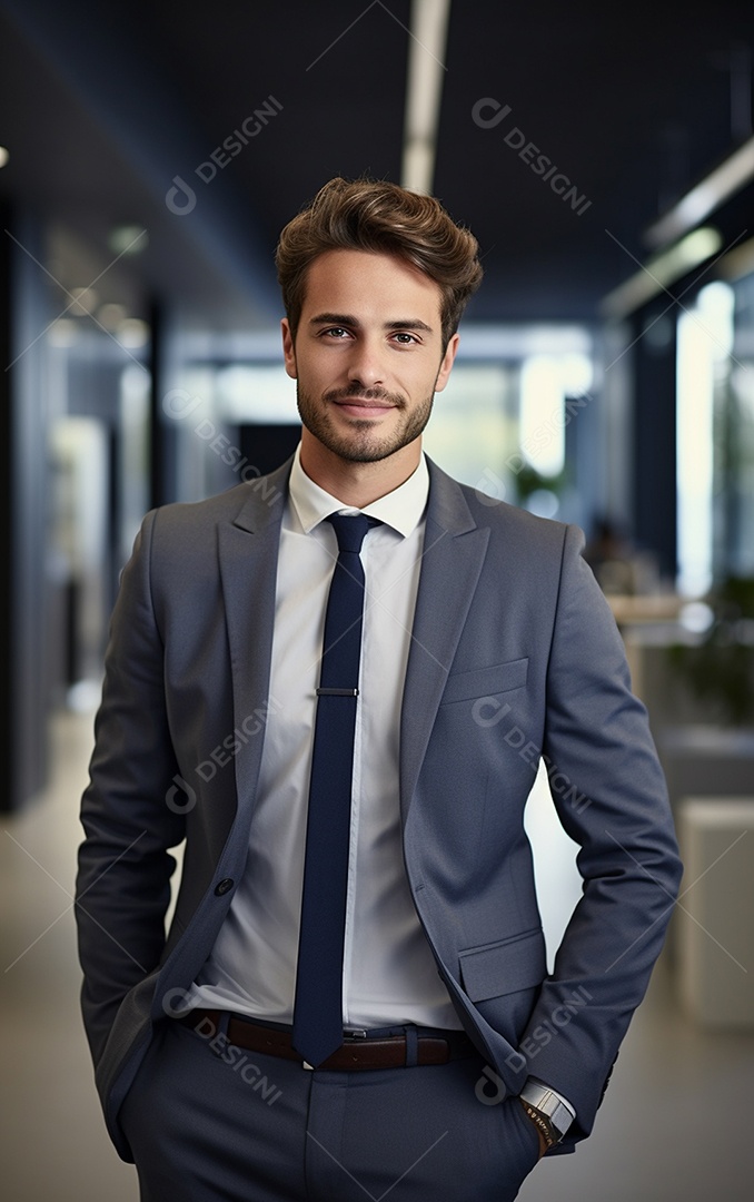 Homem de negócios bonito de terno