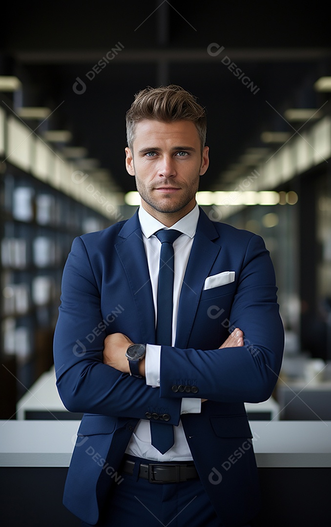 Homem de negócios bonito de terno