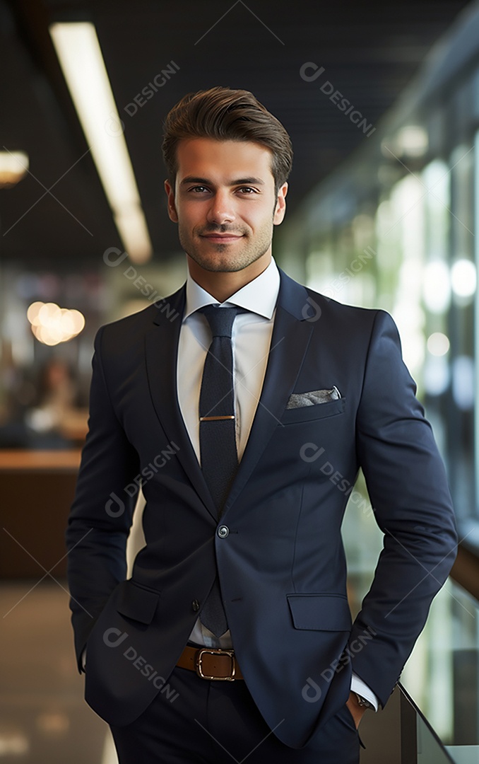 Homem de negócios bonito de terno