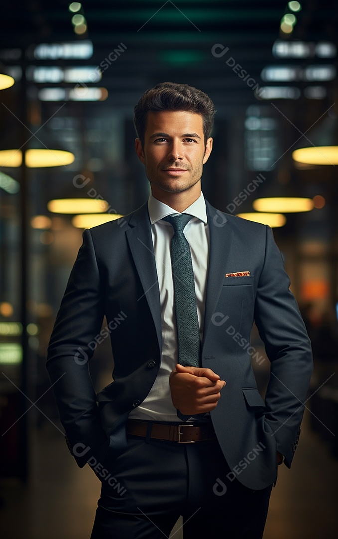 Homem de negócios bonito de terno