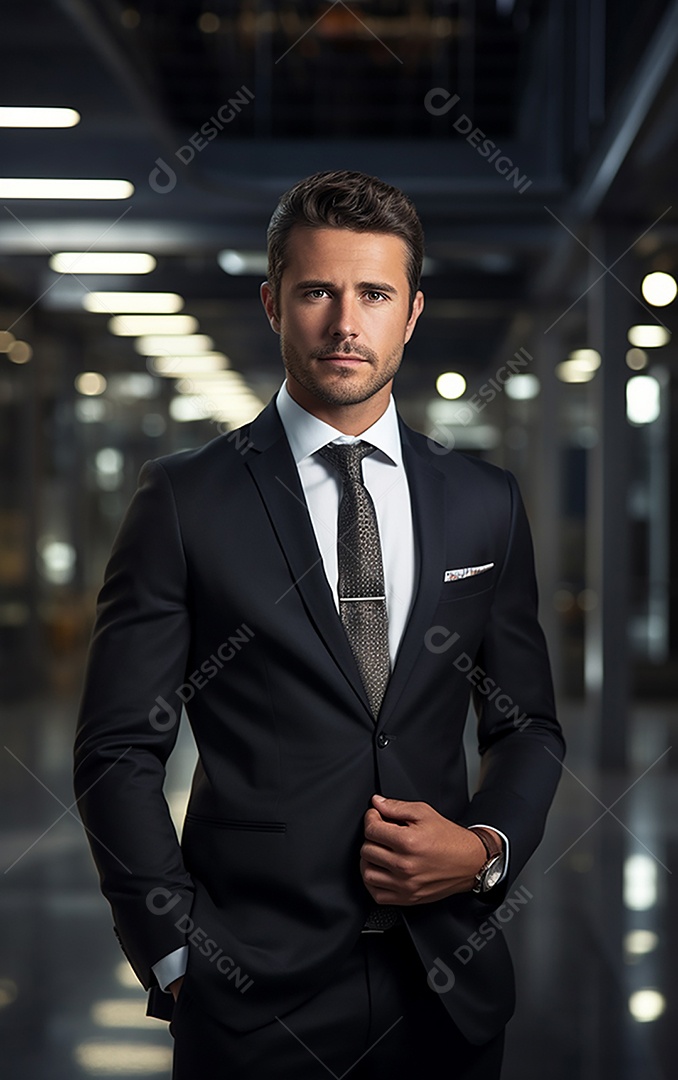 Homem de negócios bonito de terno