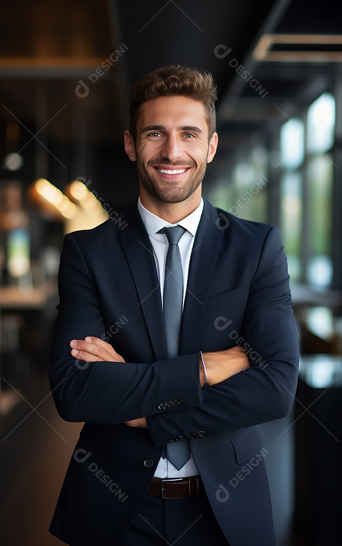 Homem de negócios bonito de terno