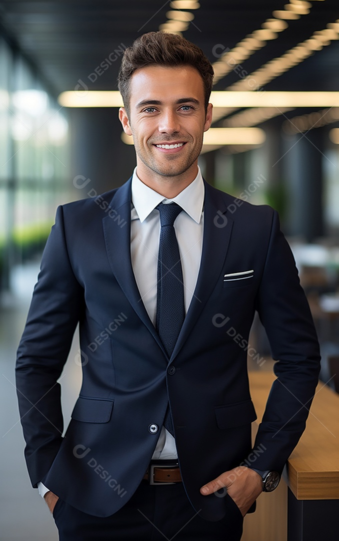 Homem de negócios bonito de terno