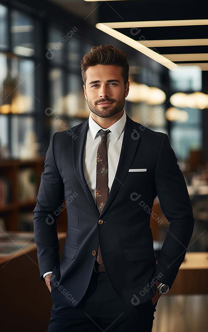 Homem de negócios bonito de terno