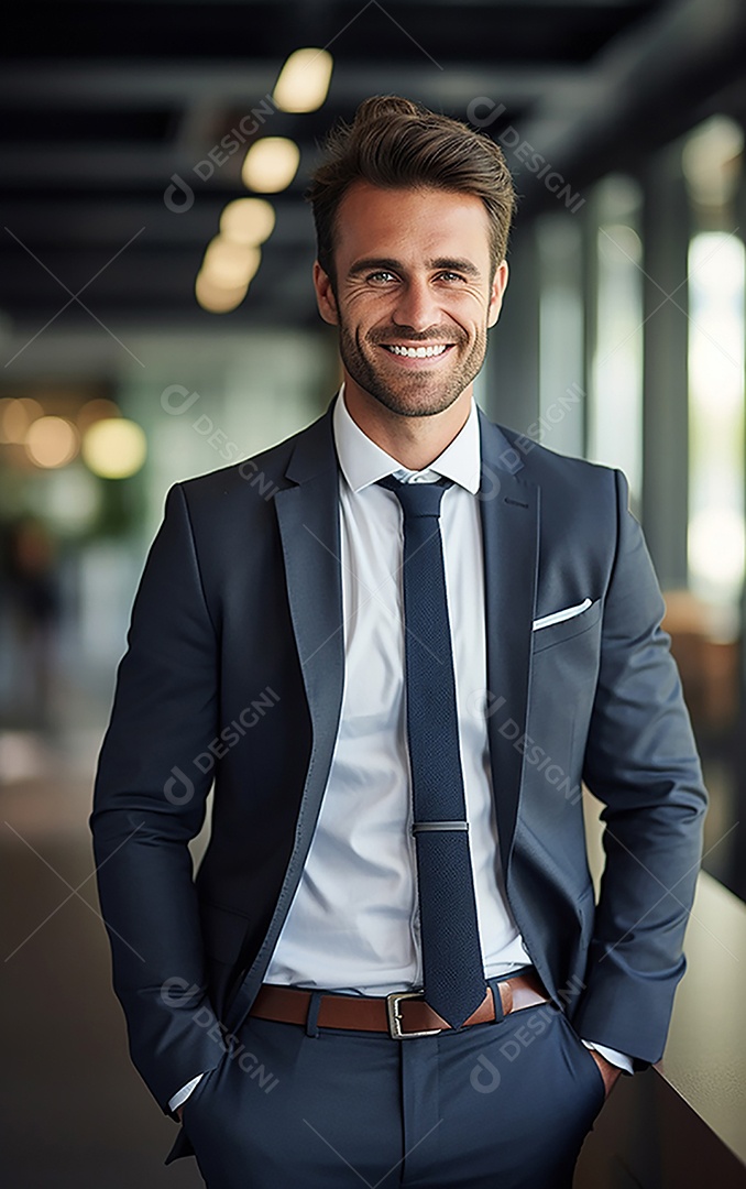 Homem de negócios bonito de terno