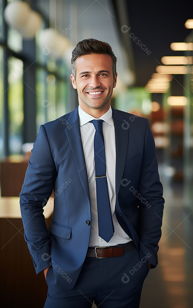 Homem de negócios bonito de terno