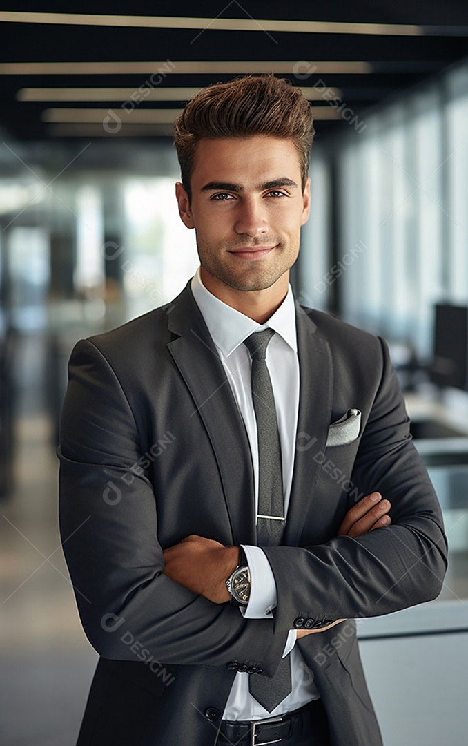 Homem de negócios bonito de terno