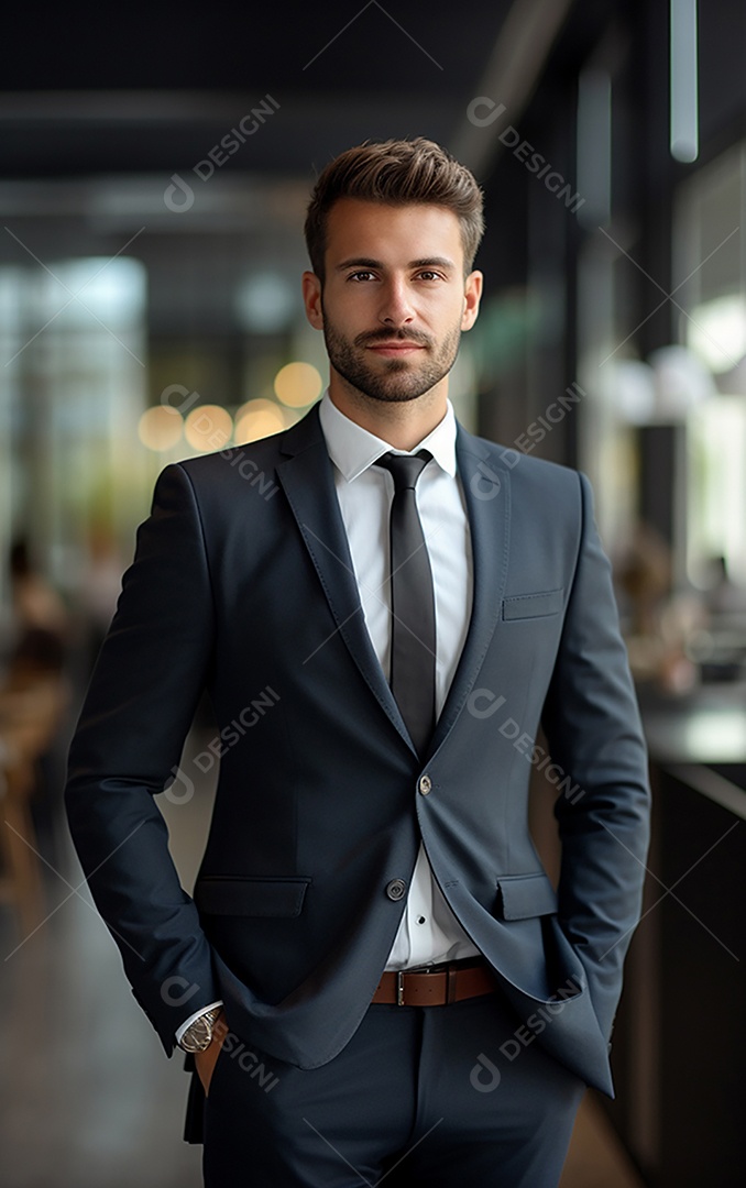 Homem de negócios bonito de terno