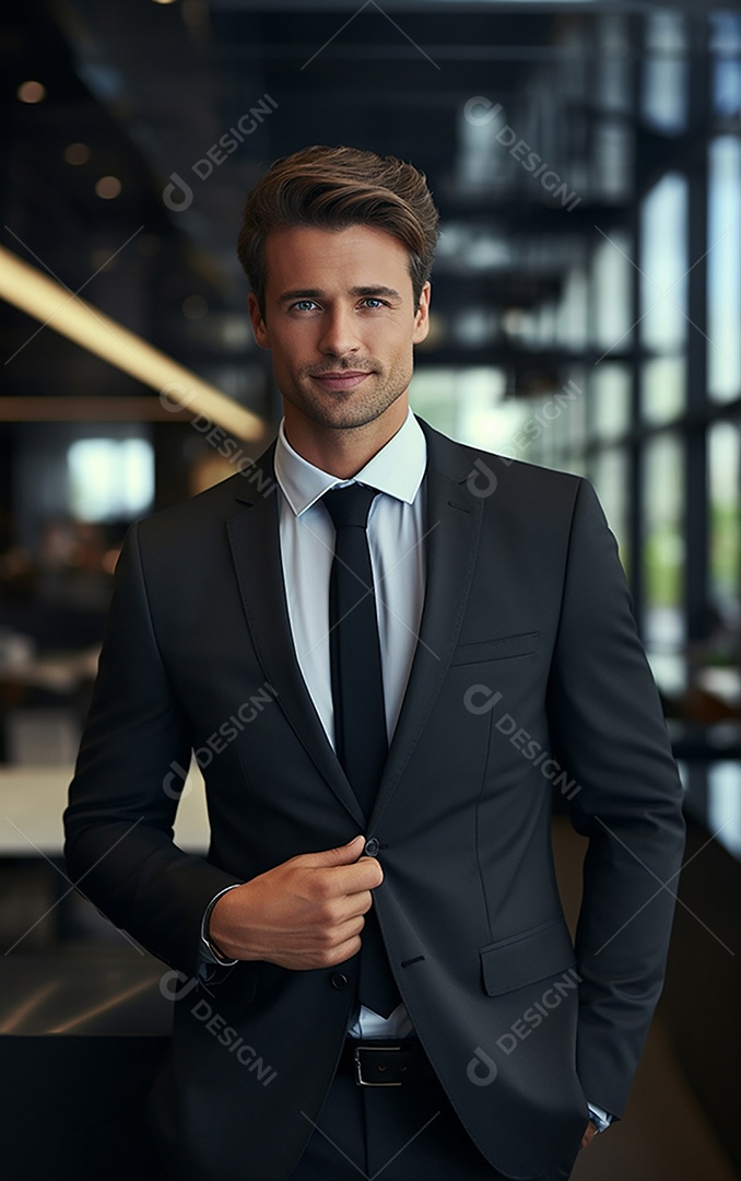 Homem de negócios bonito de terno