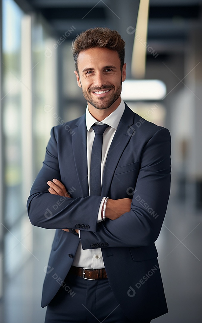 Homem de negócios bonito de terno