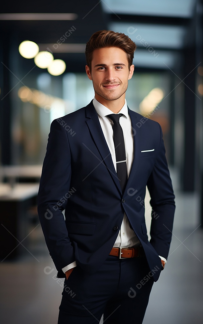 Homem de negócios bonito de terno