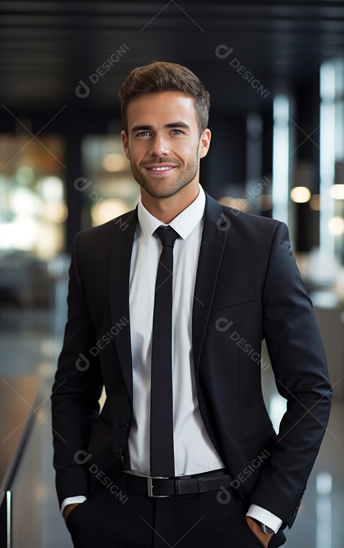 Homem de negócios bonito de terno