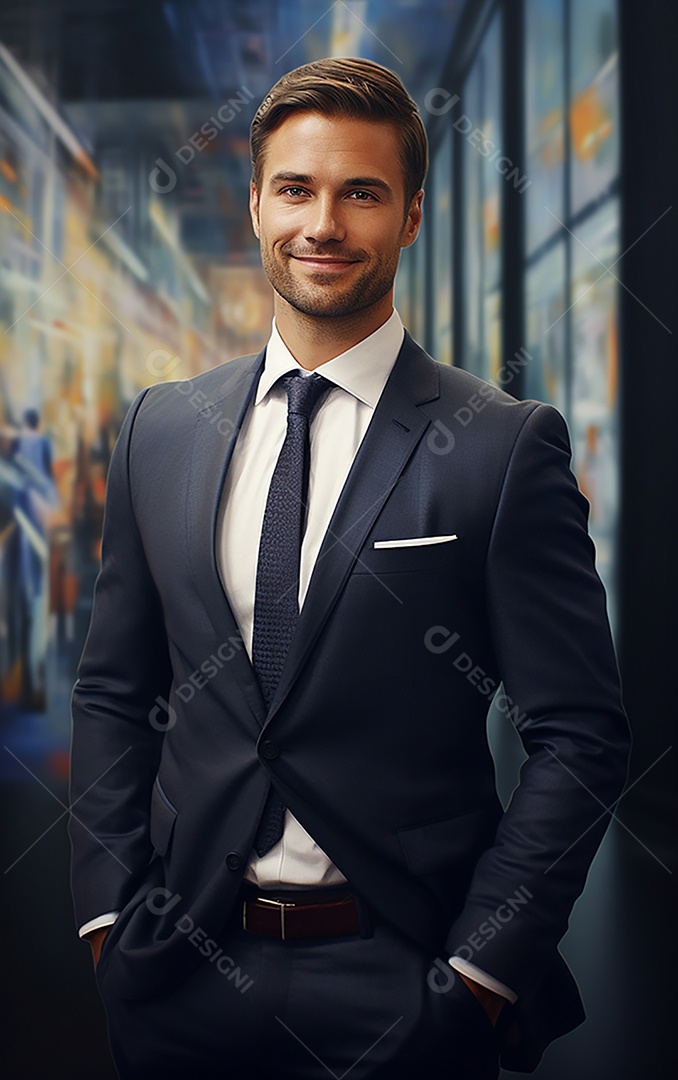 Homem de negócios bonito de terno