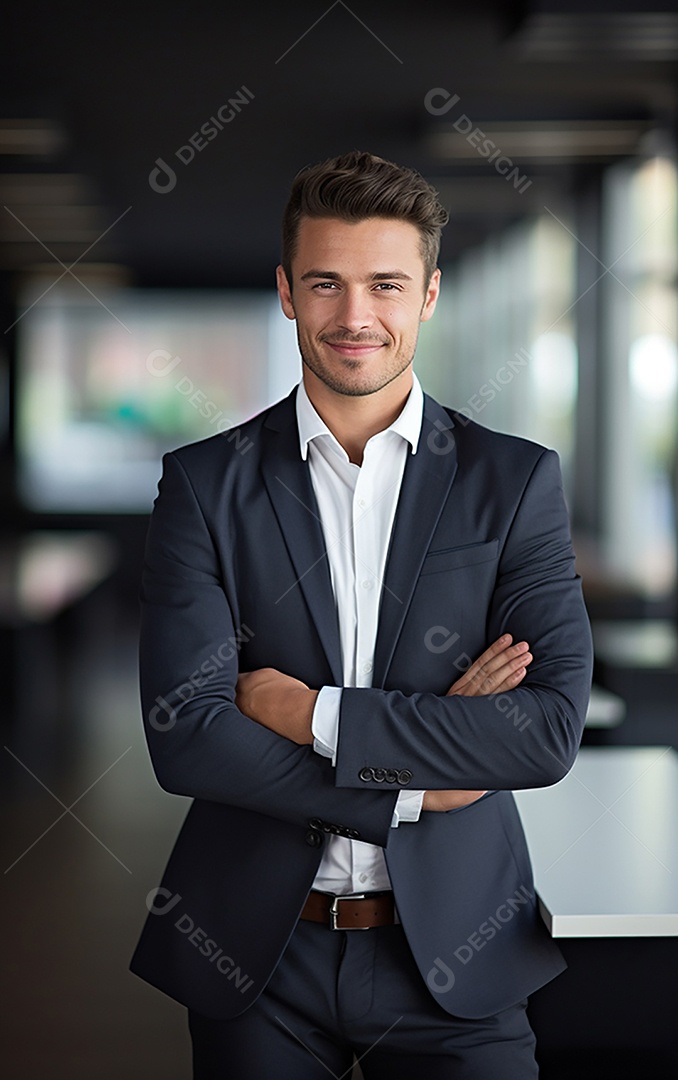 Homem de negócios bonito de terno