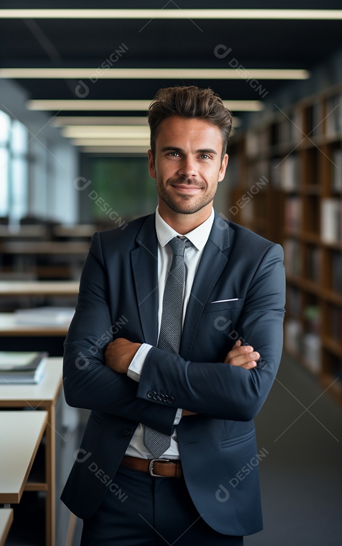 Homem de negócios bonito de terno