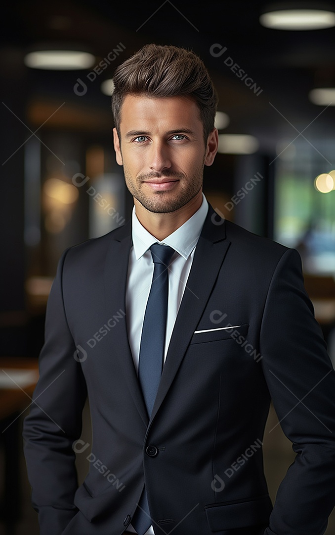 Homem de negócios bonito de terno