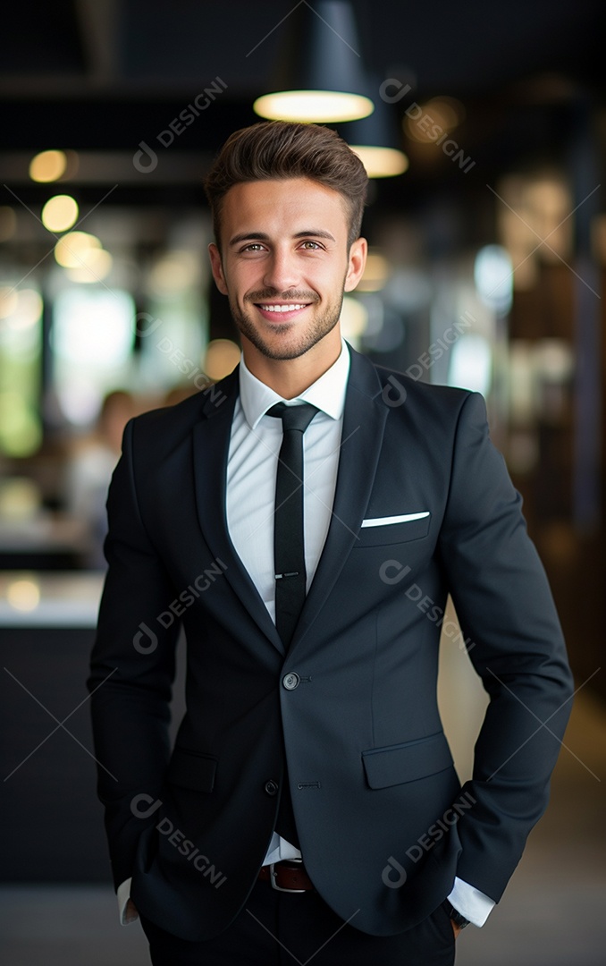 Homem de negócios bonito de terno