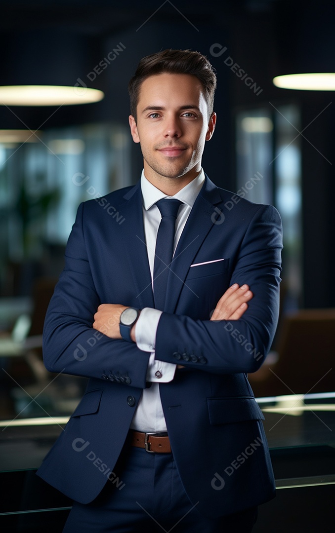 Homem de negócios bonito de terno