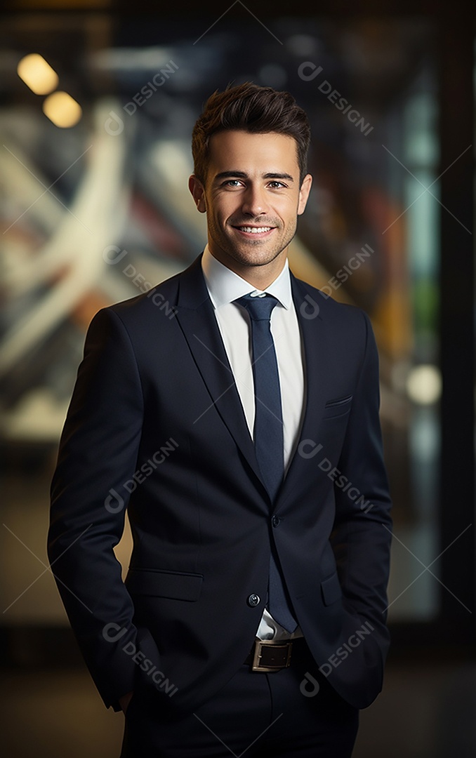 Homem de negócios bonito de terno