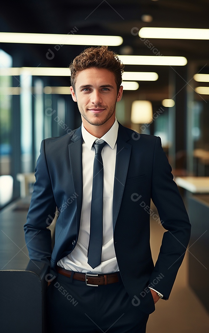 Homem de negócios bonito de terno