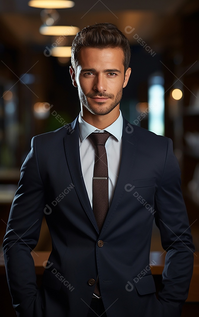 Homem de negócios bonito de terno