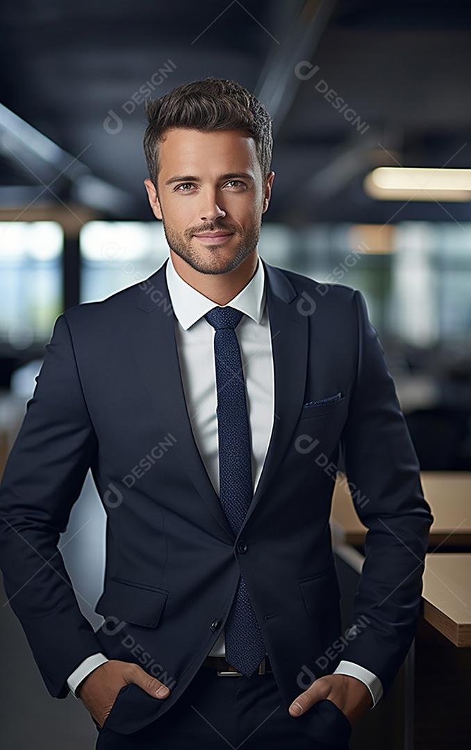 Homem de negócios bonito de terno