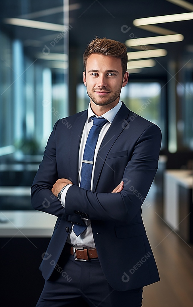 Homem de negócios bonito de terno