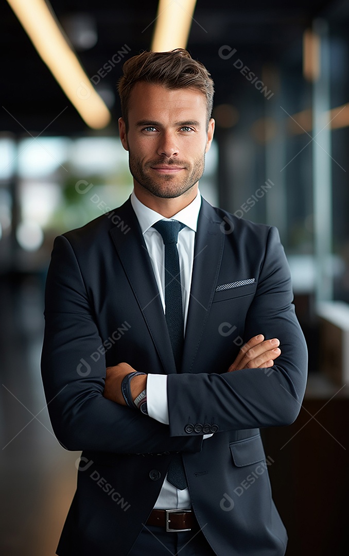 Homem de negócios bonito de terno