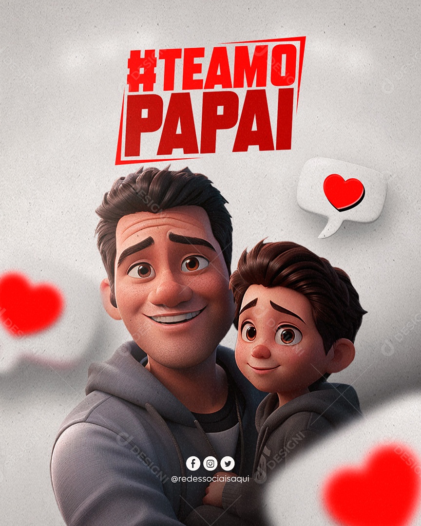 #TeAmo Papai Social Media PSD Editável
