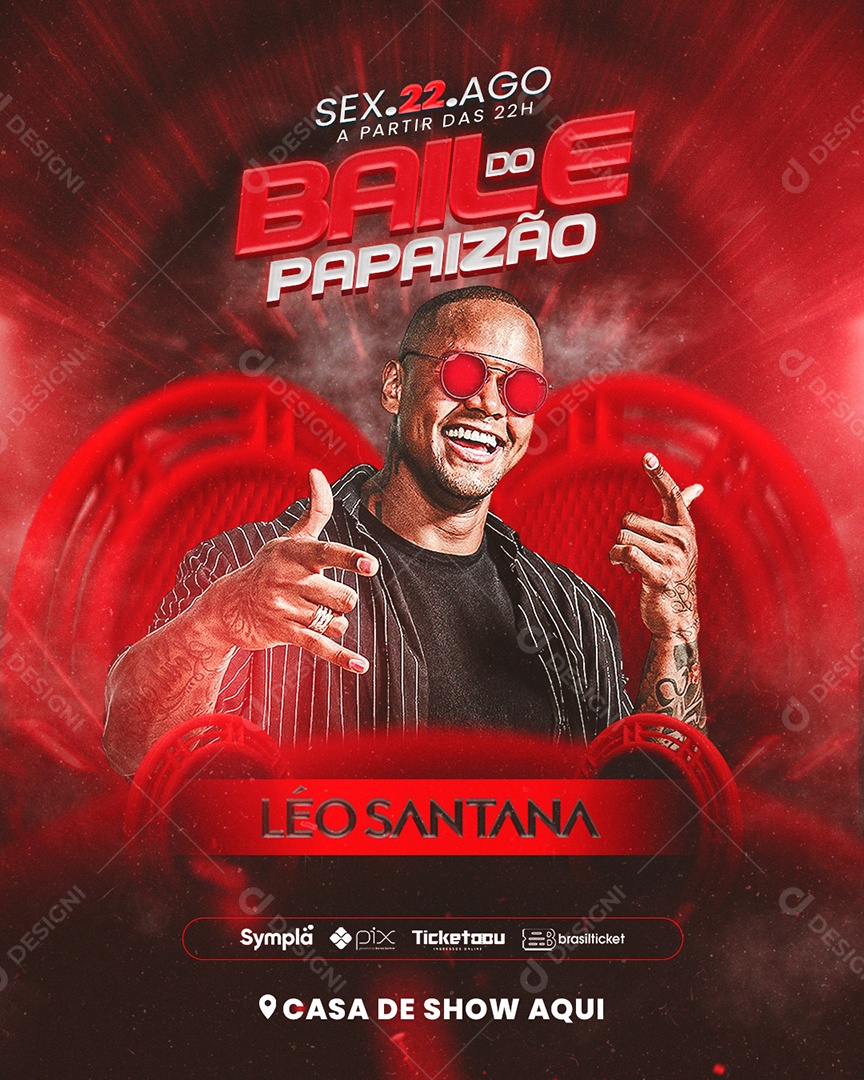 Baile do Paizão Flyer Social Media PSD Editável