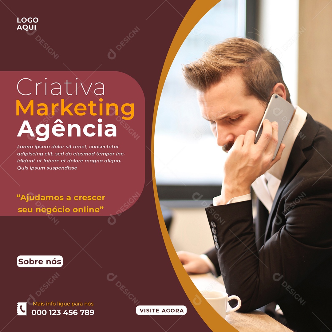 Social Media Seu Negócio Online Marketing Digital PSD Editável