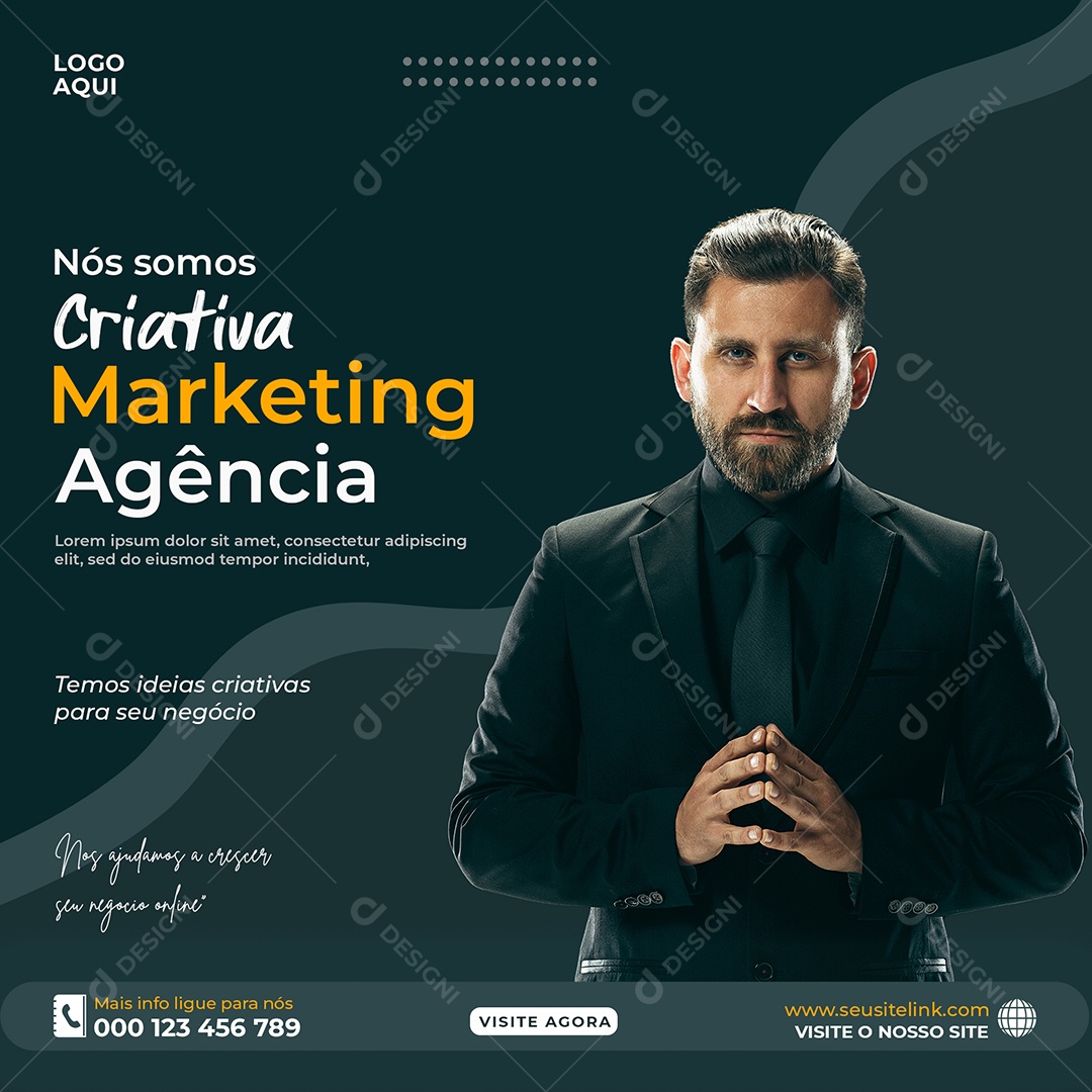 Ideias Criativas Para Seu Negócio Social Media PSD Editável