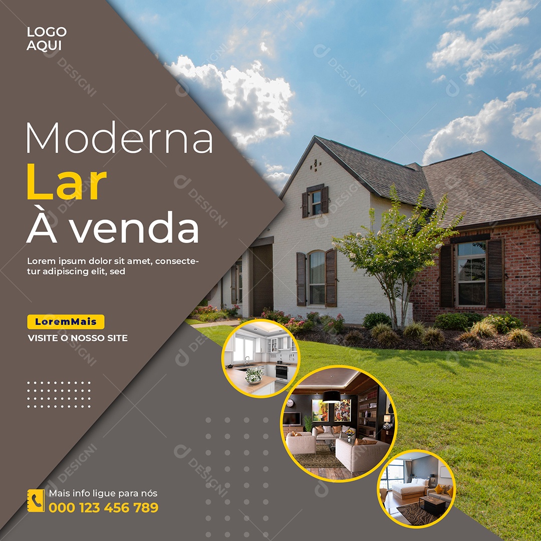 Lar Moderno Imobiliária Social Media PSD Editável